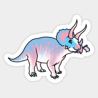 TRANSceratops Prideosaur - Pride Month Transexual Flag Dinosaur Sticker